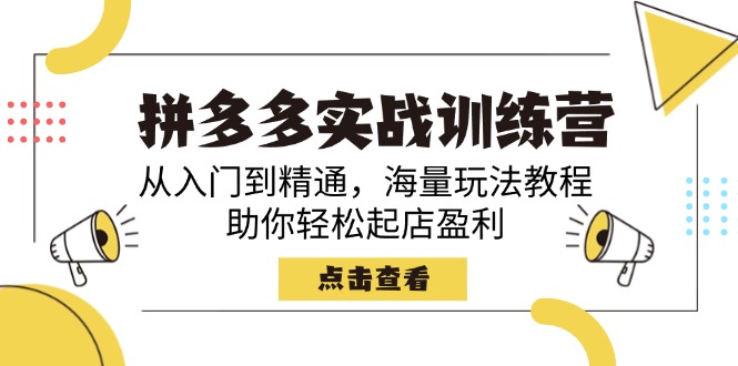 （14392期）拼多多实战训练营，从入门到精通，海量玩法教程，助你轻松起店盈利-坡途网络