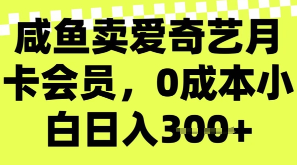 咸鱼卖爱奇艺会员，零成本小白日入3张，新手小白可做-坡途网络