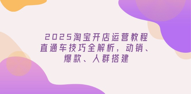 （14389期）2025淘宝开店运营教程更新，直通车技巧全解析，动销、爆款、人群搭建-坡途网络