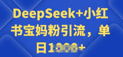 用 DeepSeek + 小红书做搬运工，每天 2 小时，引流宝妈粉月变现过W-坡途网络