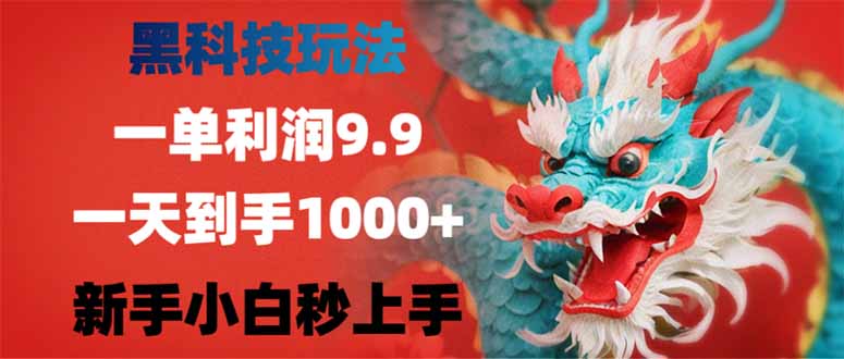 （14335期）黑科技玩法，一单利润9.9,一天到手1000+，新手小白秒上手-坡途网络